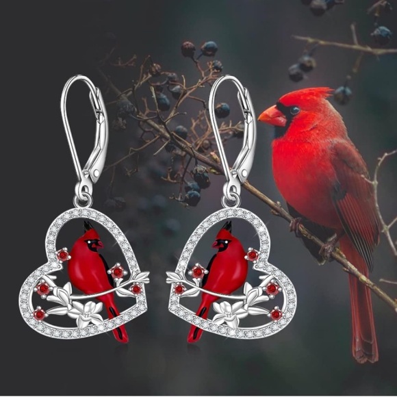 18k Angel Cardinal Diamond Earrings * LIMITED REMAINING* - Picture 7 of 11
